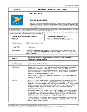 Fillable Online EASA Form 110 - AD Template - Europa Fax Email Print ...