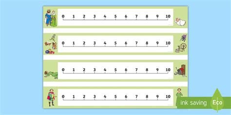 Sleeping Beauty Number Lines 0 10 (teacher made) - Twinkl