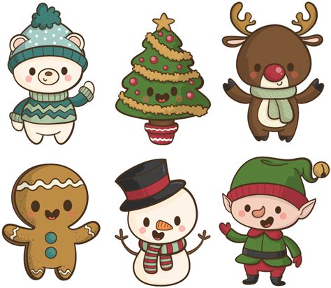 Cartoon characters christmas wall sticker - TenStickers