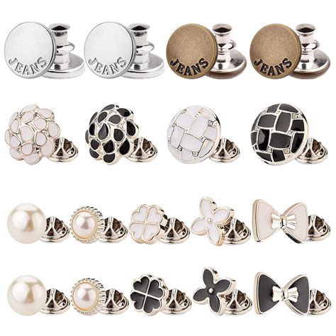 SANNIDHI® 18pcs Pants Jeans Button Pins Metal Buttons Instant Pin ...
