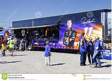 track denny hamlin hauler nascar fans at hamlin s merchandise trailer editorial track denny hamlin hauler nascar fans at hamlin s merchandise trailer editorial