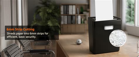 Amazon Basics 6-Sheet Strip Cut Paper & Credit Card Shredder, 10 Liter ...