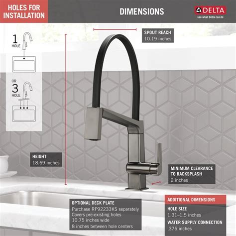 Delta Pivotal Black Stainless Single Handle Pull-out Kitchen Faucet ...