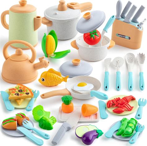 Amazon.com: Kids Play Kitchen Accessorie, 42Pcs Toddlers Pretend Toy ...