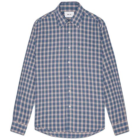 NN07 Deon Flannel Shirt - Blue Check 5465-725