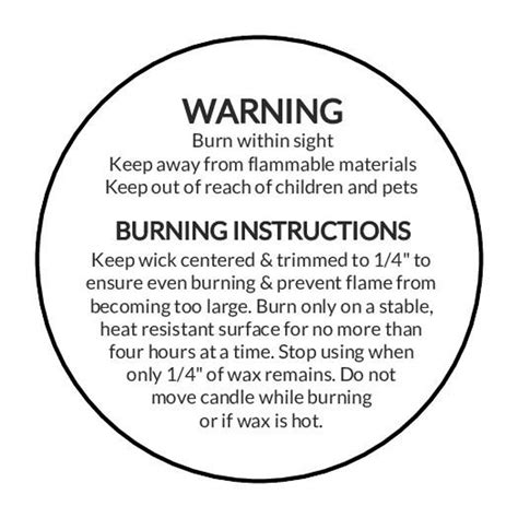 Candle Warning Safety Labels Free Shipping | Lappe's Bee Supply