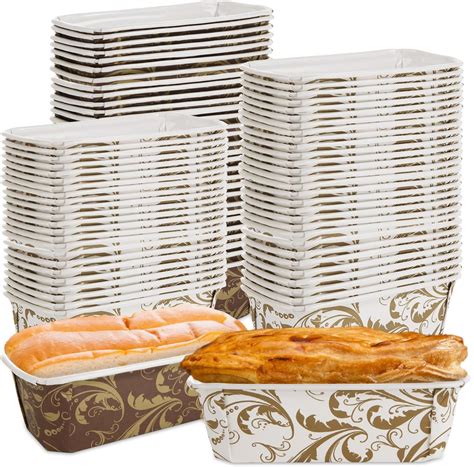 Amazon.com: Tessco 120 Pieces Mini Paper Loaf Pans for Baking ...