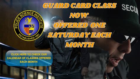 BSIS Guard Card & Security Certifications (Saturday Class)