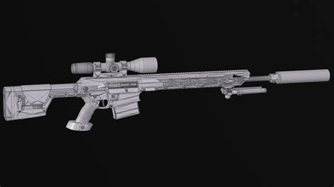 3D model Tactical Modular Sniper Rifle MK 18 Mjolnir VR / AR / low-poly ...