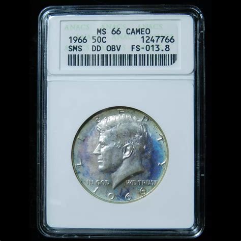 1966 Half Dollars Kennedy Clad ANACS MS-66 Special Mint Set Double Die ...