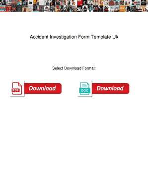 Fillable Online Accident Investigation Form Template Uk. Accident ...