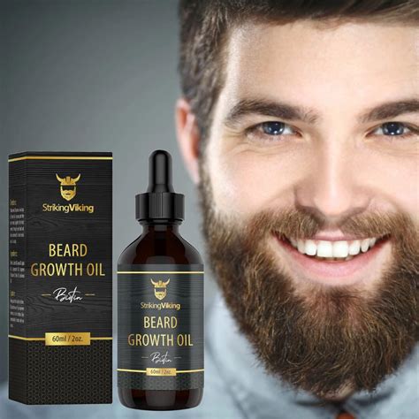 Striking Viking Beard Growth Oil with Biotin - 2 Fl Oz, Sandalwood ...