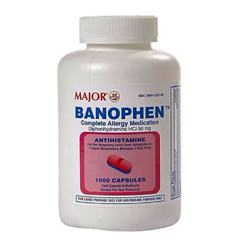 Buy Generic Benadryl Major Banophen Antihistamine Diphenhydramine 50mg ...