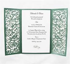 What To Put Inside Wedding Invitations by Green Gatefold Lasercut Invitation Invitations What To Put Inside Wedding Invitations