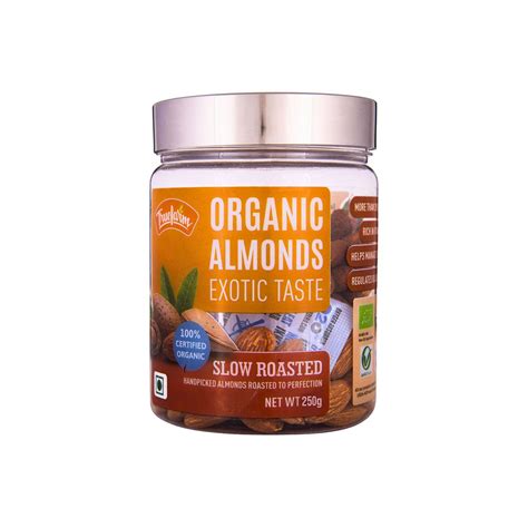 Organic Almonds Roasted, 250g - by Truefarm – butnotmeat.com