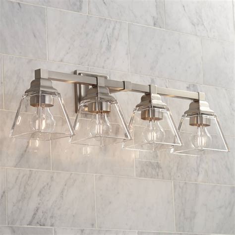 Brushed Nickel, 25 - 29 In. Wide Bathroom Lighting | Lamps Plus