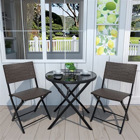 NATURAL EXPRESSIONS 3 Pieces Outdoor Patio Bistro Set, Wicker Patio ...