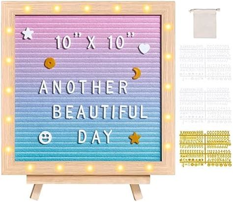 VEVOR Gradient Felt Letter Board, 10"x10" Felt Message Board ...