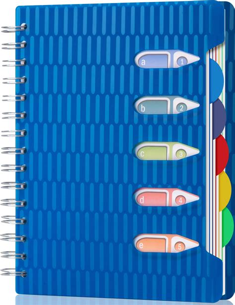 Amazon.com : CAGIE 5 Subject Notebook with Dividers, 240 Pages Spiral ...