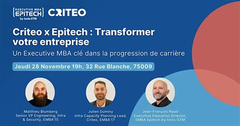 Criteo x Epitech : Transformer votre entreprise, 32 Rue Blanche, Paris ...