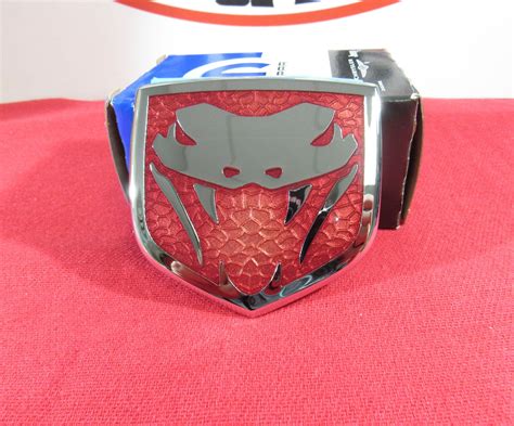 DODGE VIPER Chrome/Red VIPERS Head Emblem NEW OEM MOPAR - KLP Customs