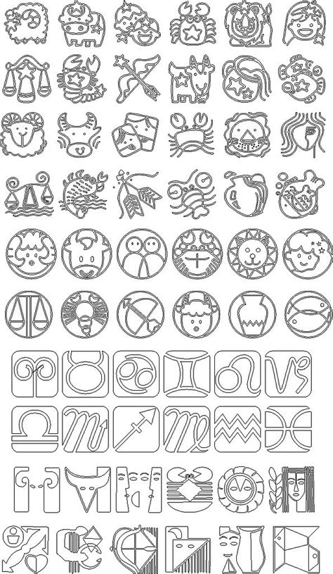Free Vector がらくた素材庫: 12星座のイラストパターン twelve constellations illustrator ...
