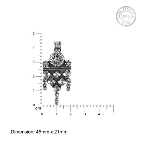 Buy Oxidised Silver Contemporary Pendant Online in India | AVNI
