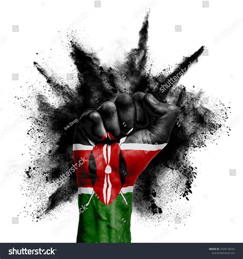 Kenya Flag Hand Photos, Images and Pictures