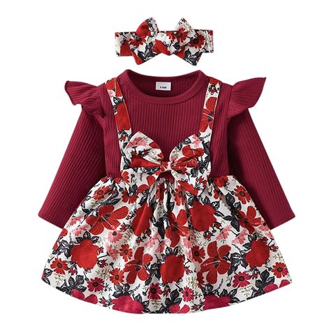 Girls' Dresses Toddler Girls Long Sleeve Floral Prints Dance Party ...