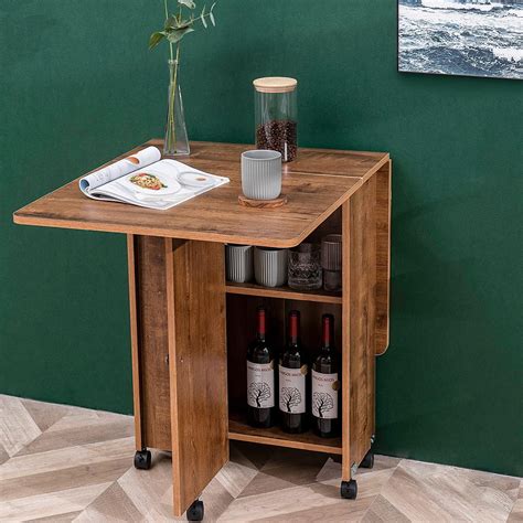 Buy WAYTRIM Folding Dining Table, Versatile Dinner Table with 6 Wheels ...