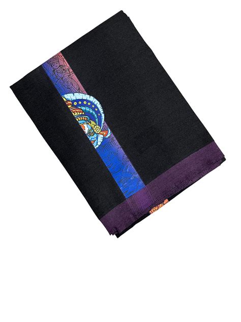Southloom Black Printed Kathakali & Theyyam Single Mundu / Otta Mundu ...
