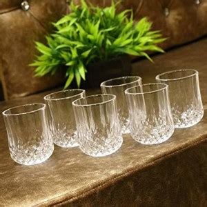 Shivshakti Kitchenware (Pack of 6) craft Crystal Glass Heavy Base Round ...