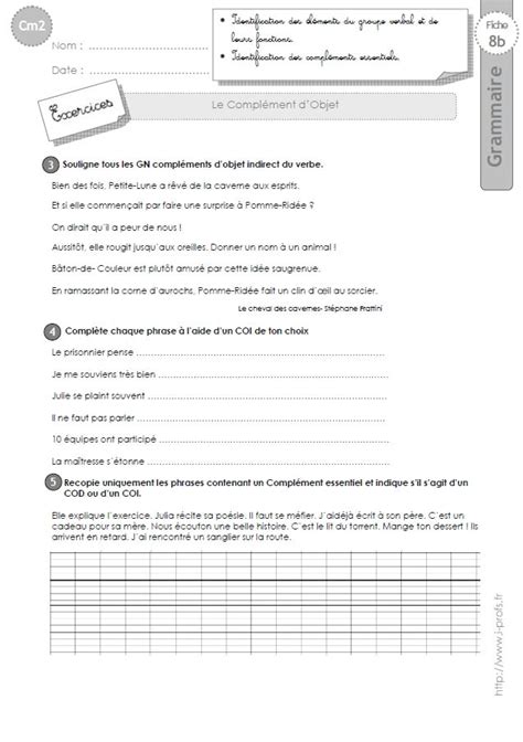 Image result for Lecon Le Complement D'objet Direct CM2