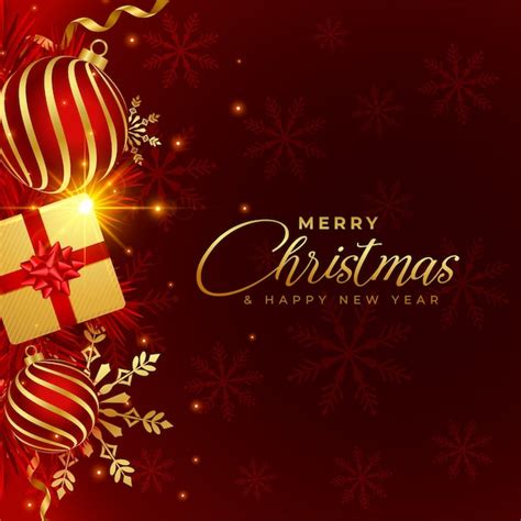 Auguri di buon natale con elementi realistici | Vettore Gratis