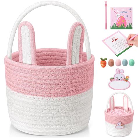Amazon.com : SiliFine Small Easter Baskets Set Woven Easter Basket with ...