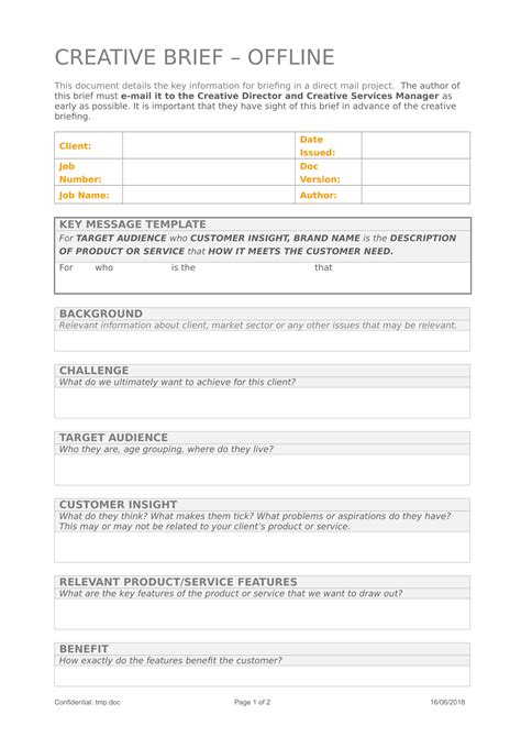 Creative Brief - 32+ Examples, Format, Word, Doc, Pdf