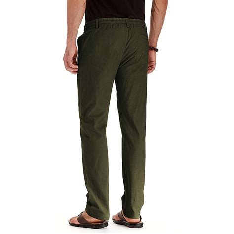 Mens Casual Pants, Elastic Waist and Zip Fly with Adjustable Internal ...