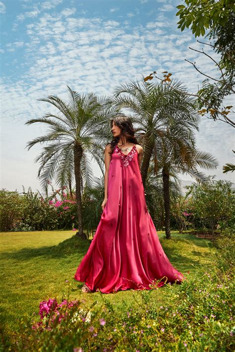 Cerise Pink Bias Dress – Babita M