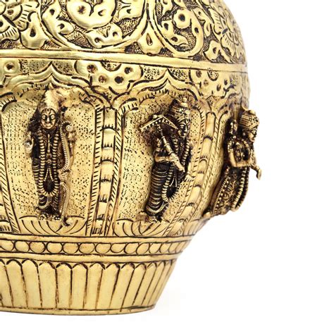 Brass Dashavatar Pooja Kalash - Handcrafted Pot for Pooja Rituals – Natriel