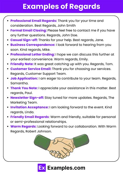 30+ Regards Examples