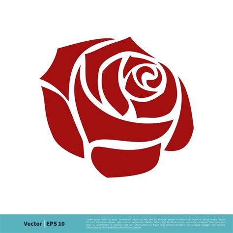 Red rose flower icon vector logo template illustration design vector ...