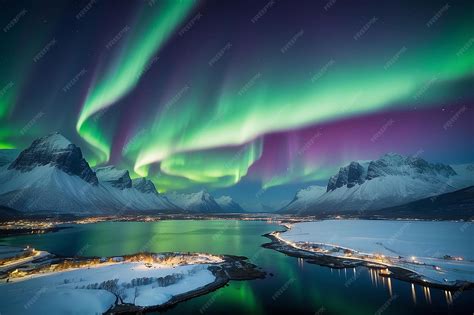 Premium Photo | Northern lights or Aurora borealis in the sky over ...