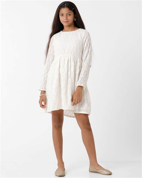 Feather off-white dress