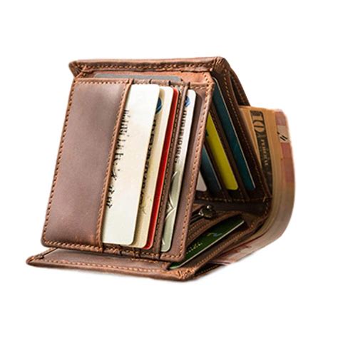 Buy Wallets for Men Slim Genuine Leather Tri-fold Flip Pocket Wallet ...
