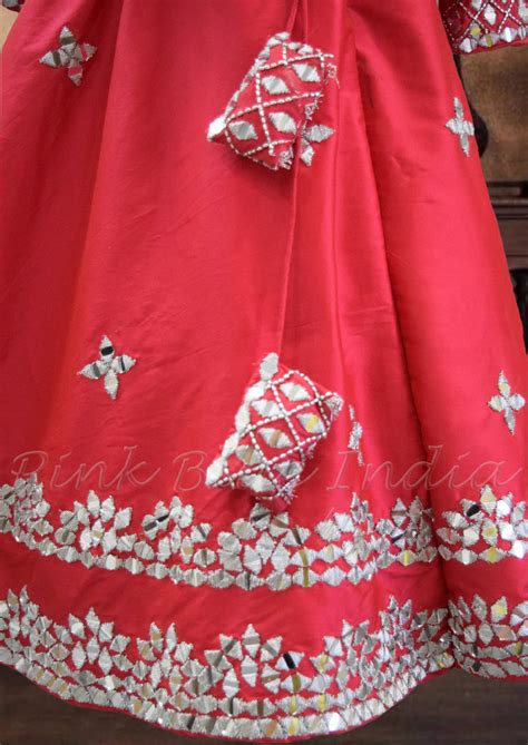 Girls Peplum Top with Mirror Work Lehenga