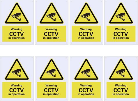 8 Pack Pre-Drilled CCTV Warning Signs CCTV in | Ubuy India