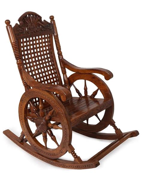Hand-Carved Sheesham Wood Rocking Chair – Wooden Crest