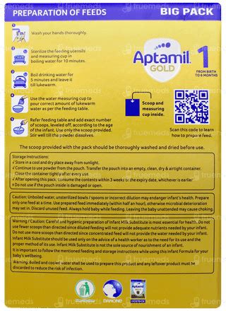 Aptamil Gold Stage 1 From Birth To 6 Months Powder 1200gm - Uses, Side ...