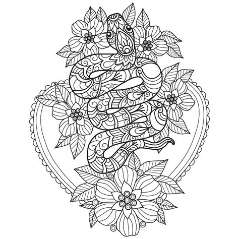 Mandala Snake Coloring Page - Sheet 11 - Download, Print Now!