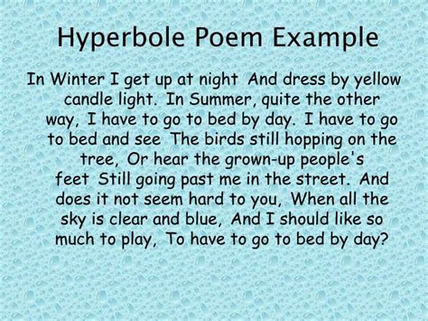 Image result for Hyperbole Poem Examples